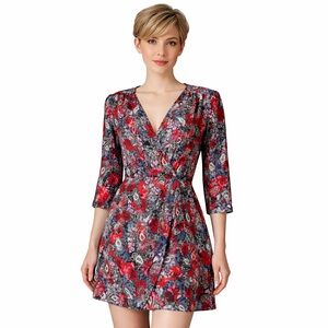 The Kooples Silk Dress Size US 4 Small EU 1 Paisley Flowers Print New With Tag